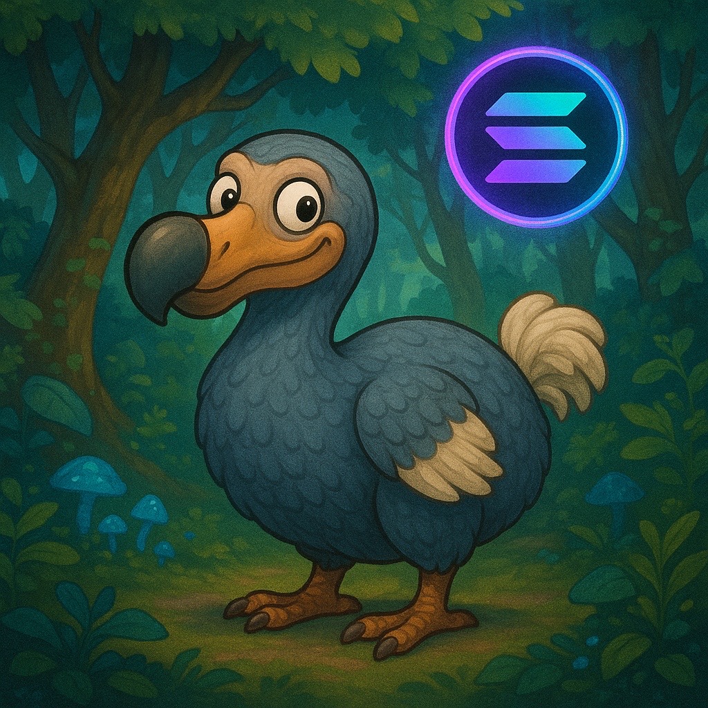 The dodo in a luminous forest